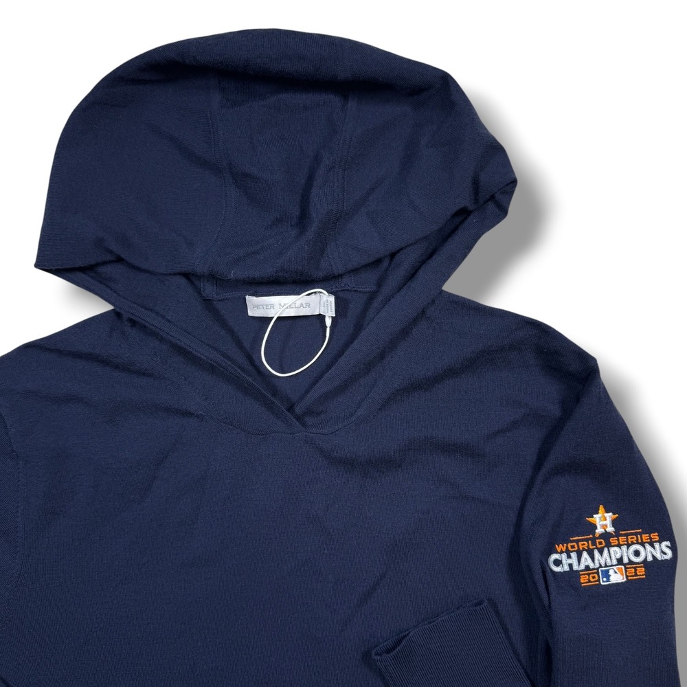 Peter Millar Hoodie Womens M Navy Houston Astros‎ 2022 World Series Merino Wool